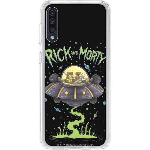 Adult Swim Rick and Morty Spaceship Galaxy A50 Clear Case